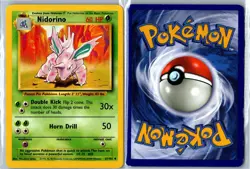 Nidorino Base Set Unlimited 37/102 Uncommon HP - Vintage Pokemon Card - Image 3