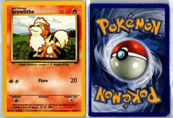Vintage Pokemon Card - Growlithe Base Set Unlimited 28/102 Uncommon HP - Image 3