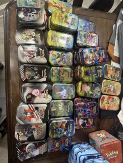 Lot Of 50 Pokemon TCG Cards Empty Mini Tin Can Collectibles - Image 1