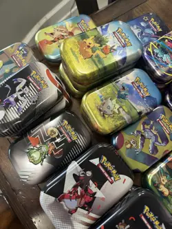 Lot Of 50 Pokemon TCG Cards Empty Mini Tin Can Collectibles - Image 5