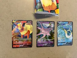 POKEMON MINI BINDER EEVEE COVER WITH 3 CARDS EEVEE EVOLUTIONS WOW L@@K B - Image 2