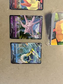 POKEMON MINI BINDER EEVEE COVER WITH 3 CARDS EEVEE EVOLUTIONS WOW L@@K B - Image 3