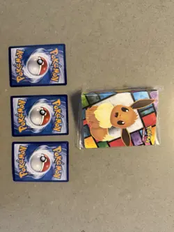 POKEMON MINI BINDER EEVEE COVER WITH 3 CARDS EEVEE EVOLUTIONS WOW L@@K B - Image 4