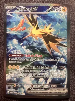 Zapdos ex 202/165 Illustration Rare Holo Pokemon Card NM - Image 1