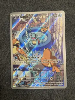 Pokemon TCG Squirtle Stellar Crown Illustration Card 148/142 Near Mint - Image 1