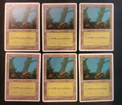 6x 4th Fourth Edition #177 Forest (A) LP Magic The Gathering MTG Tcg See Pics - Image 1