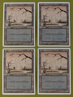 Swamp (B) x4 Fourth Edition 4th 4x Magic the Gathering MTG White Border - Image 1