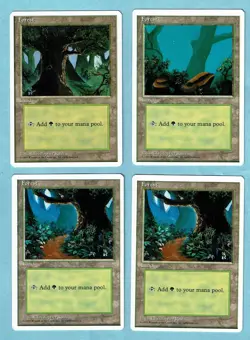 MTG 4x (NM) Forest Lands 4th Edition Magic the Gathering Wizards of the Coast - Image 1
