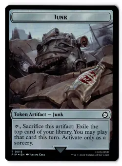 Junk // Clue Double-Sided Token 15 // 11 Universes Beyond: Fallout Foil NM - Image 1