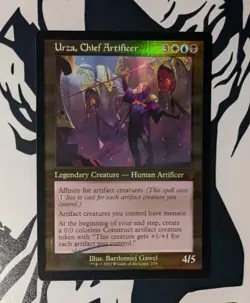 MTG *RETRO FOIL*The Brothers' War Commander Mythic URZA CHIEF ARTIFICER NM - Image 1
