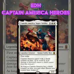 EDH - Captain American Hero Tribal, MTG Commander Deck, Marvel, Bracket 2 - Image 1