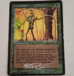 Wizards of the Coast Gaea's Touch MTG The Dark 1994 Signed By Mark Poole - Image 1