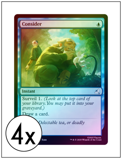 4x Consider, Foil, Avatar The Last Airbender - 0157, Magic MTG NM - Image 1