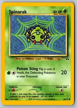Pokemon: Spinarak Unlimited Common Neo Discovery 64/75 LP+ - Image 1