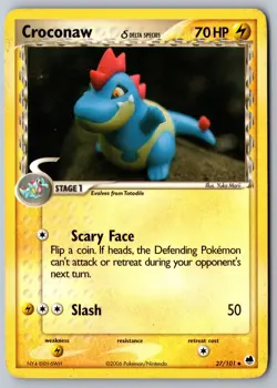 Pokemon: Croconaw (Delta Species) Uncommon Dragon Frontiers 27/101 MP - Image 1