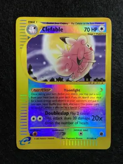 Pokemon TCG Clefable 041/165 Expedition Base Set Reverse Holo Rare English 70 HP - Image 1