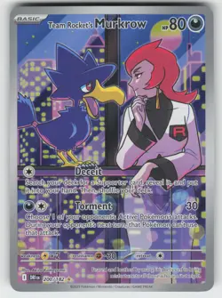 Team Rocket's Murkrow SV10: Destined Rivals 200/182 Illustration Rare LP Pokemon - Image 1