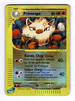 Primeape Aquapolis #029 (2003) Rare Reverse Holo LP Pokemon - Image 1