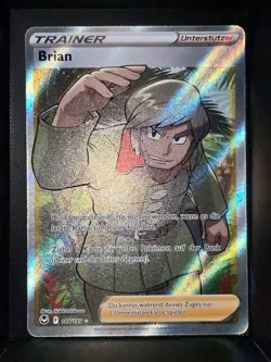 Pokemon Brian 188/195 Full Art Trainer Silberne Sturmwinde Deutsch NM - Image 1