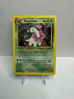 Meganium 11/111 Rare Neo Genesis Pokemon Unlimited Holo Moderately Played - Image 1