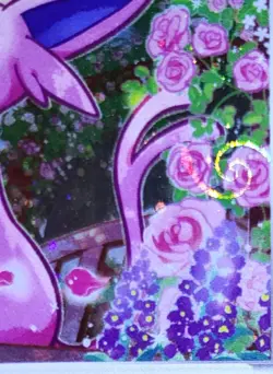 Pokemon Espeon Black Star Promo SWSH174 Cosmos Holo Swirl Holo Bleed - Image 2