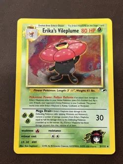 Pokemon Unlimited Edition Gym Heroes Erika's Vileplume 5/132 Holo LP Condition - Image 1