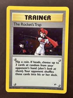 Pokemon TCG The Rocket's Trap 19/132 Gym Heroes Holo Rare Trainer English 2000 - Image 1