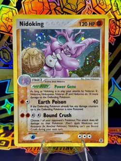 2004 Pokemon Fire Red Leaf Green Nidoking 8/112 Holo Swirl 🌀 - Image 1