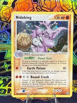 2004 Pokemon Fire Red Leaf Green Nidoking 8/112 Holo Swirl 🌀 - Image 2