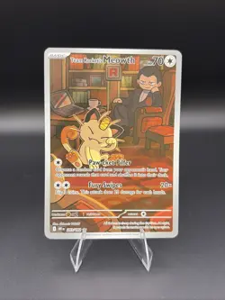 Pokemon TCG Team Rocket’s Meowth 203/182 Destined Rivals Illustration Rare - Image 1