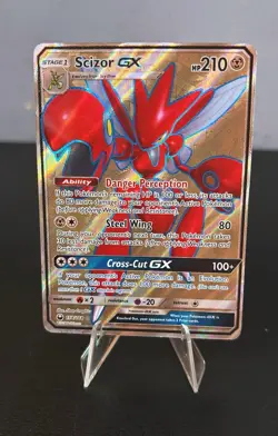 Pokemon TCG Scizor GX 210HP 158/168 Celestial Storm Ultra Rare Full Art Holo - Image 1