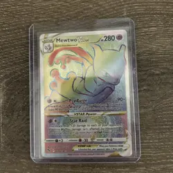 Pokemon Mewtwo VSTAR 079/078 Pokemon GO Secret Rainbow Rare Full Art Holo - Image 1