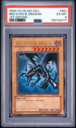 2003 Yu-Gi-Oh! Red-Eyes B. Dragon SDJ 1st Edition Ultra Rare PSA 6 - Image 1