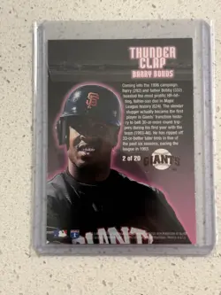 1996 Fleer Ultra Thunderclap Thunder Clap Barry Bonds #2 - Image 2