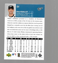 Pete Walker 2006 Upper Deck Series 2 #854 Toronto Blue Jays - Image 2