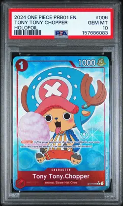 One Piece Tony Tony Chopper PRB01 EN Holofoil #006 PSA 10 GEM MINT - Image 1