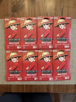 One Piece OP-13 Carrying On His Will Sleeved Booster Packs - Lot of 8 - SEALED - Image 1