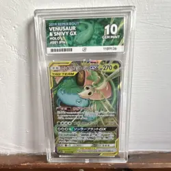 Ace Graded 10 2019 Remix Bout Venusaur & Snivy GX TAG TEAM Holo 001/064 JPN - Image 2