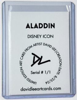 Aladdin Limited Edition Artist Signed “Disney Icon” Refractor Trading Card 1/1 - Image 2