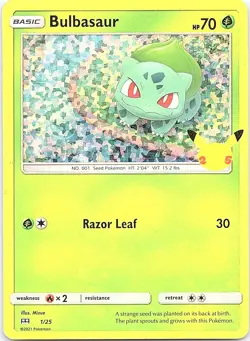 Bulbasaur 001/025 Promo McDonald's 25th Anniversary Promos Pokemon Holo NM - Image 1