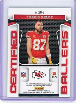 2023 Panini Certified #CBM-7 Travis Kelce Certified Ballers Mirror Orange #/99 - Image 2