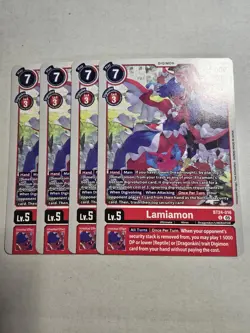 4X Digimon Card Game Lamiamon BT24-016 Uncommon NM - Image 1
