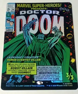 MTG Doctor Doom FOIL NM Marvel Super Heroes MSH #0394 Mythic COMIC ART - Image 1