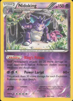 Nidoking 45/114 Rare Steam Siege Pokemon Reverse Holo MP - Image 1