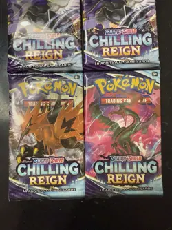Four Pokemon Chilling Reign Sword & Shield Sealed Booster Pack - Lot Of 4 - Image 2