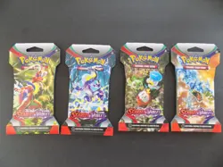 Pokemon TCG Scarlet & Violet Sleeved Booster Pack x4 - Image 1