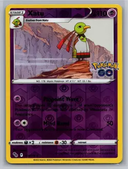 Xatu 033/078 Uncommon Pokemon GO Pokemon Reverse Holo Near Mint - Image 1
