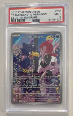 Pokemon Team Rocket's Murkrow Illustration Rare Holo SV10 #200/182 - Image 1