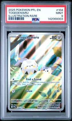 2025 POKEMON PFL EN-PHANTASMAL FLAMES ILLUSTRATION RARE #104 TOGEDEMARU PSA 9 - Image 1