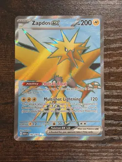 Zapdos ex - 192/165 Ultra Rare Scarlet & Violet Pokemon 151 Full Art NM - Image 1